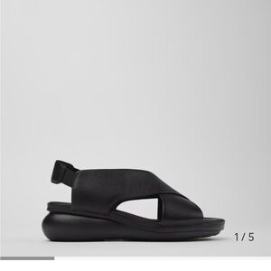 Camper Women's Black Leather Sandals "Balloon" NWOT size 37